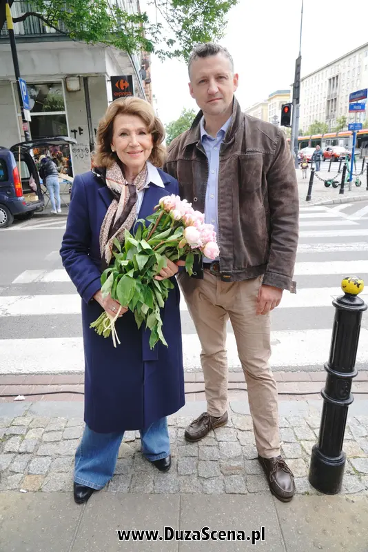 Halina Frąckowiak z synem, Filipem