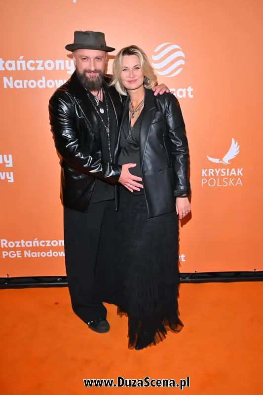 Łukasz Drapała z żoną