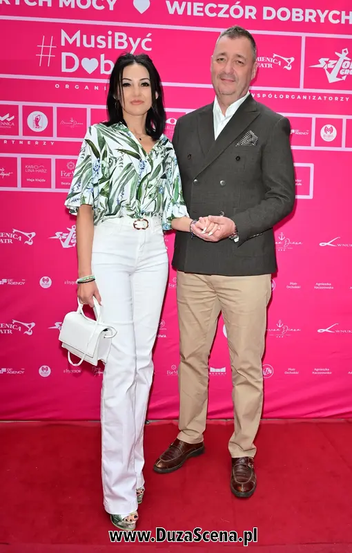 Jacek Rozenek z żoną, Marią